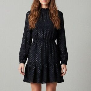 GAP Metallic Blue Tie-Waist Dress — Size Medium (NWT)